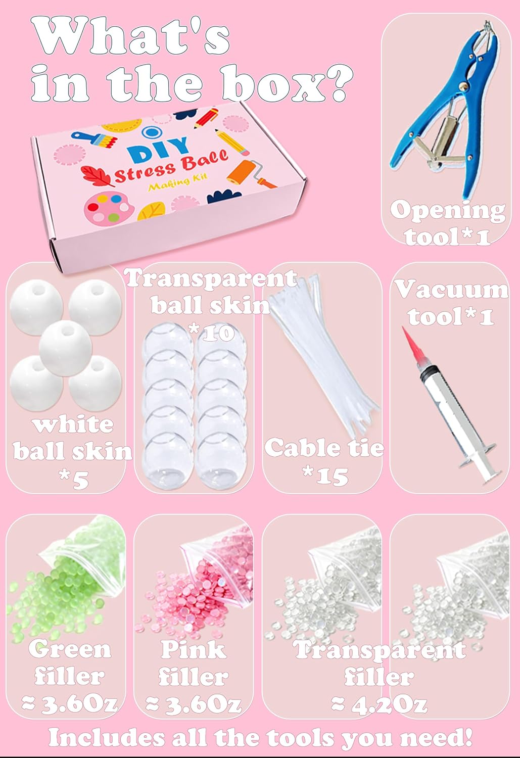 Detalle de TXGSDXS DIY Squishy Making Kit – Create Your Own Squisy Stress Balls