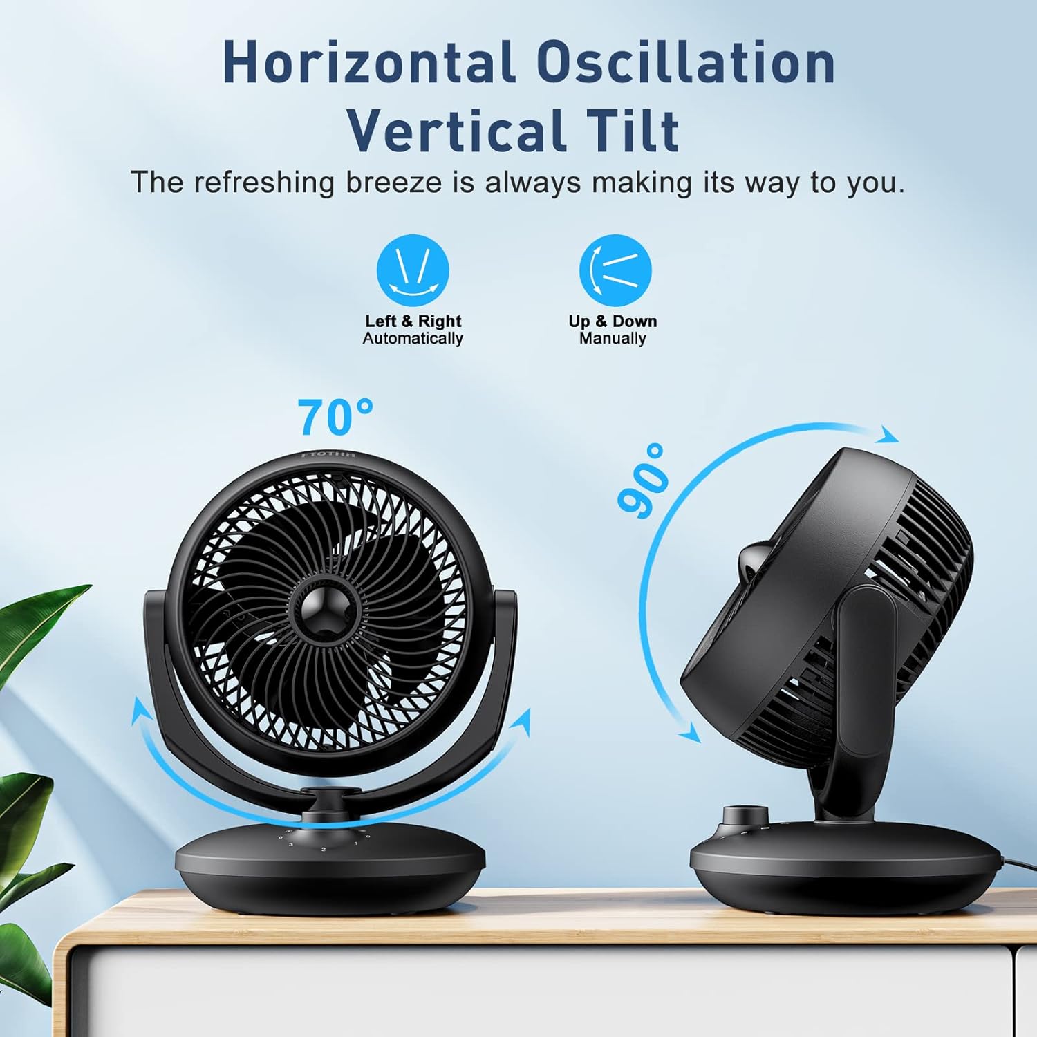 Thumbnail 2 de FTOTHH Air Circulator Desk Fan (22 dB quiet mode, 3-speed oscillating)