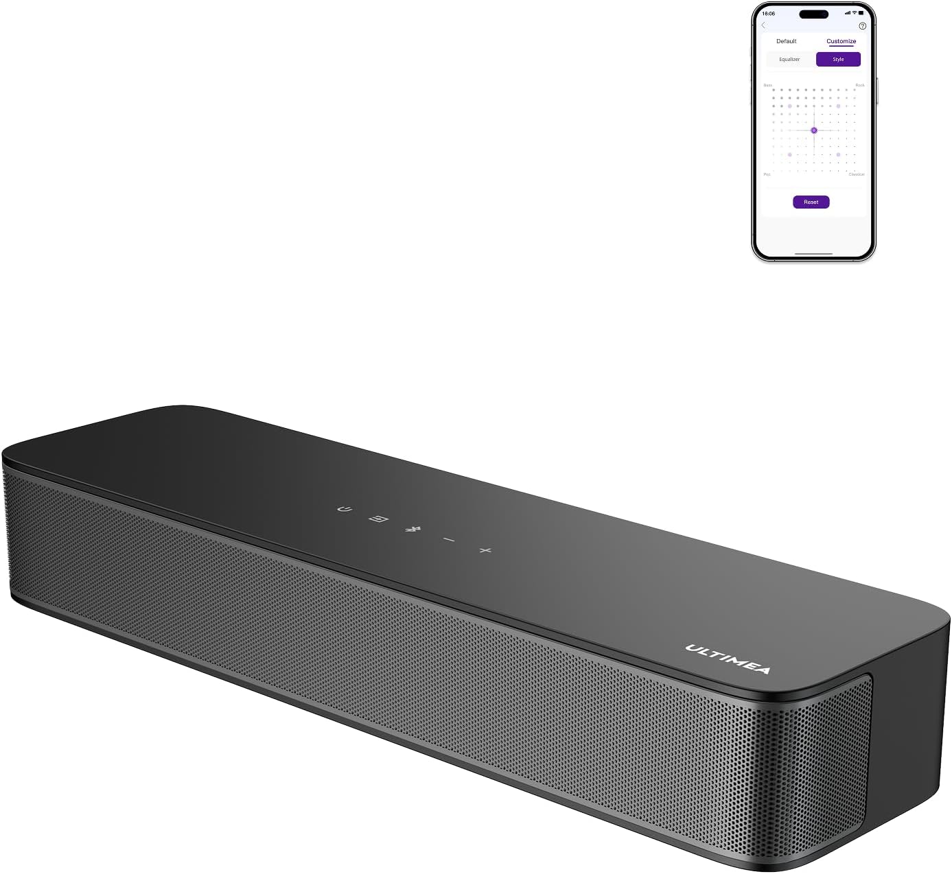 Detalle de Ultimea Poseidon M20 Pro barra de sonido 2.1