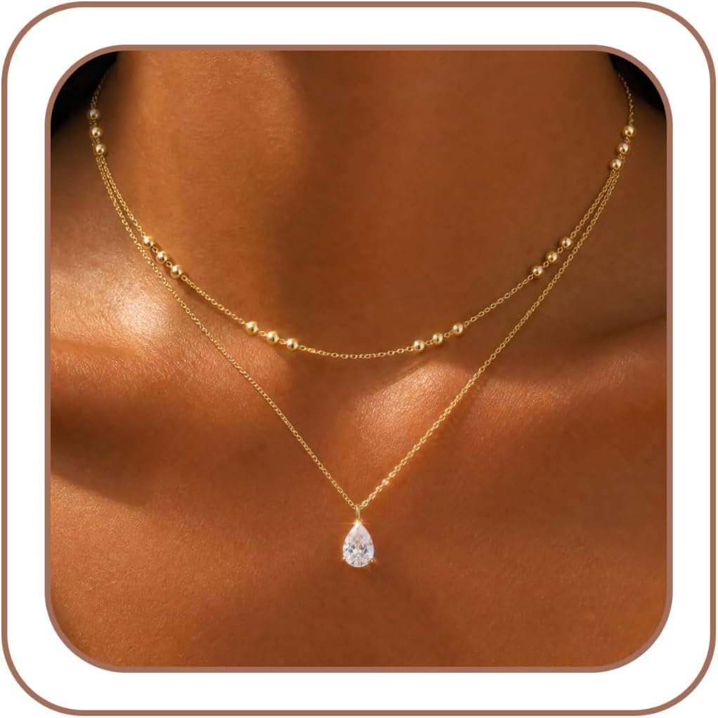 Detalle de Sylune Layered Necklace with Cubic Zirconia
