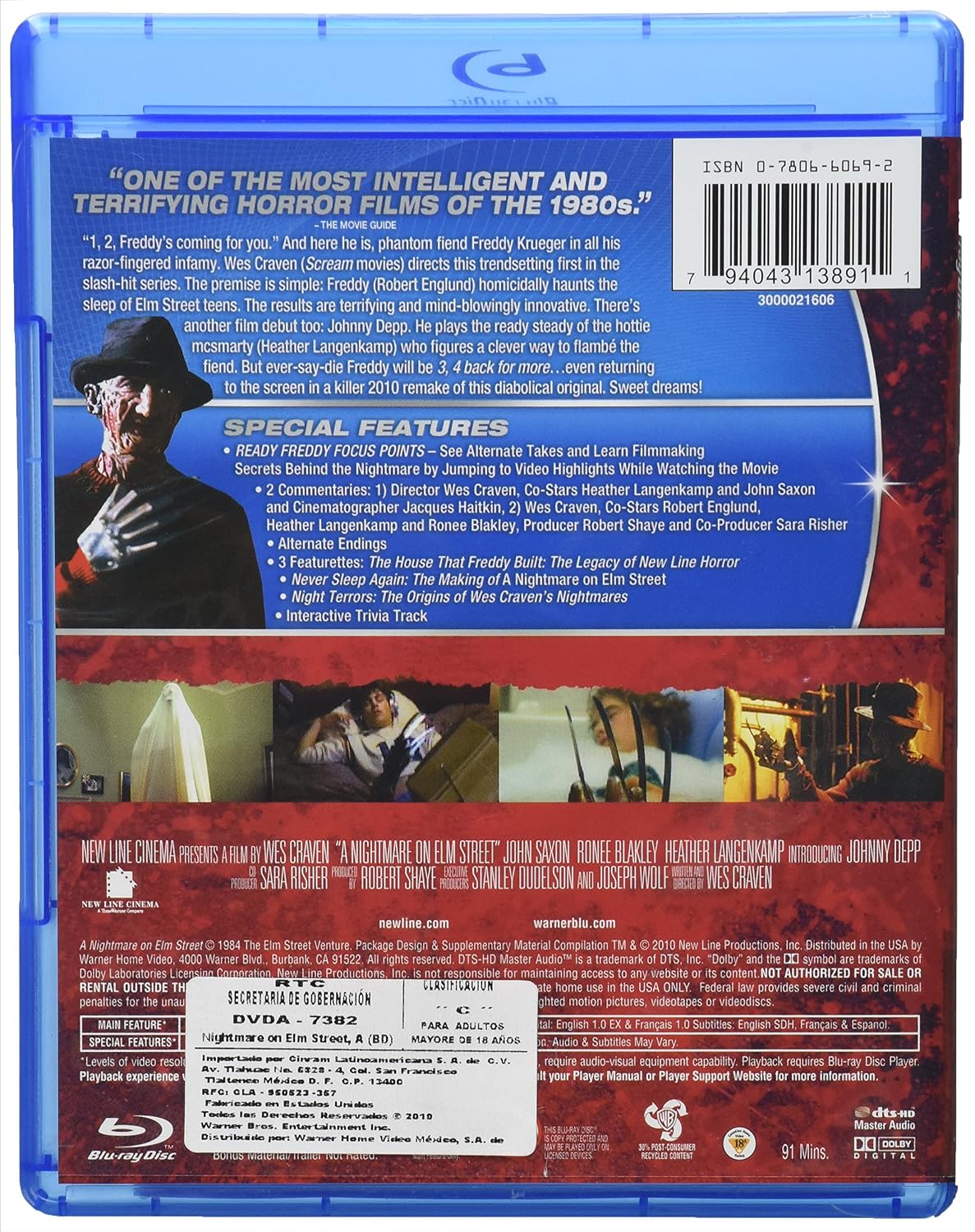 Detalle 2 de A Nightmare on Elm Street Blu-ray, Widescreen Horror Film