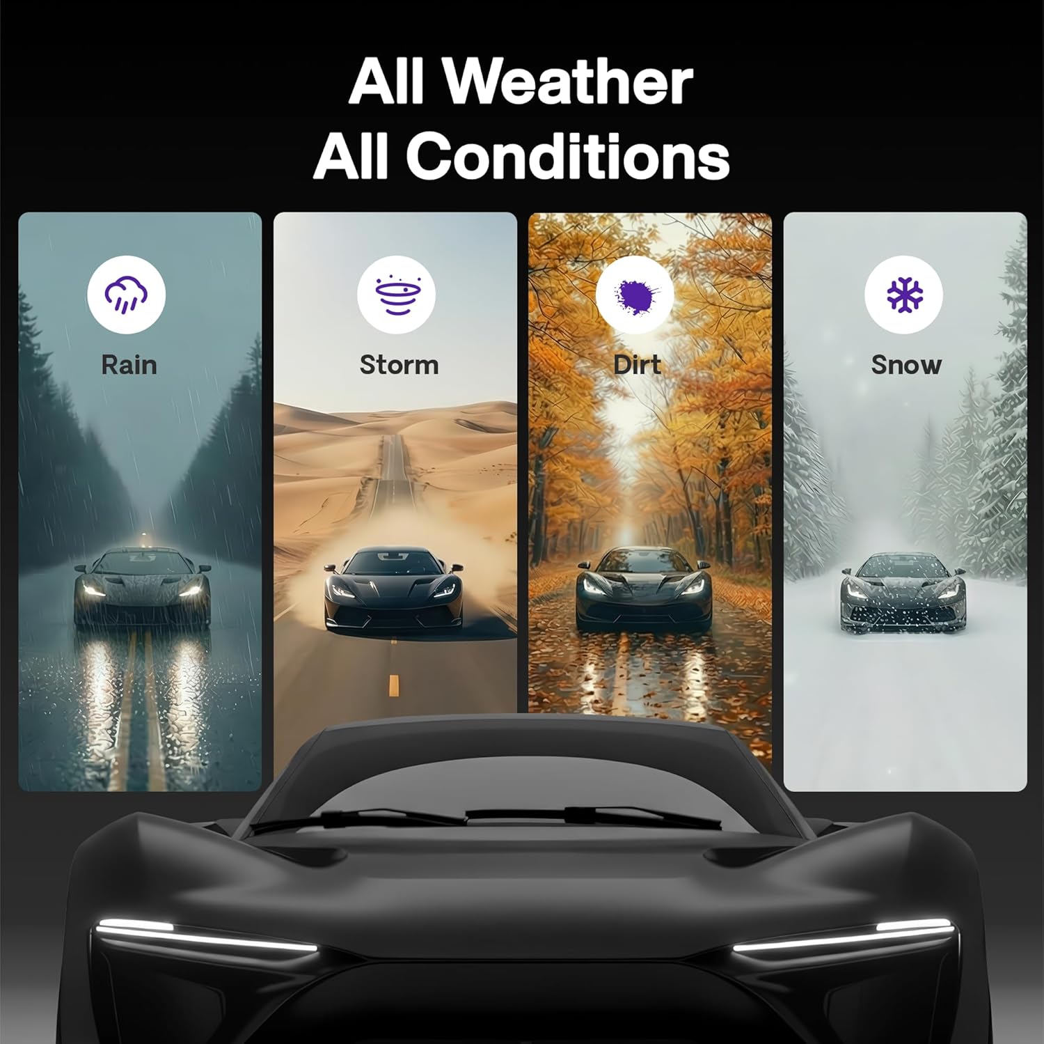 Thumbnail 2 de JARHOT 26" + 18" Windshield Wipers with 13" Rear Wiper Blade Replacement for Alfa Romeo Stelvio (2018-2023) — Pack of 3