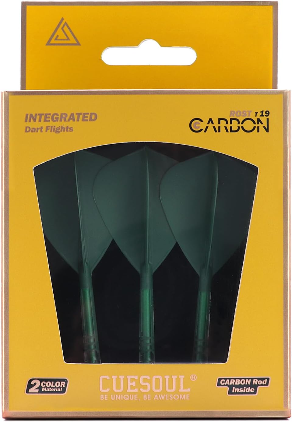 Thumbnail 6 de CUESOUL Rost T19 en carbone (tige + vol de fléchettes intégrés) vert foncé – lot de 3