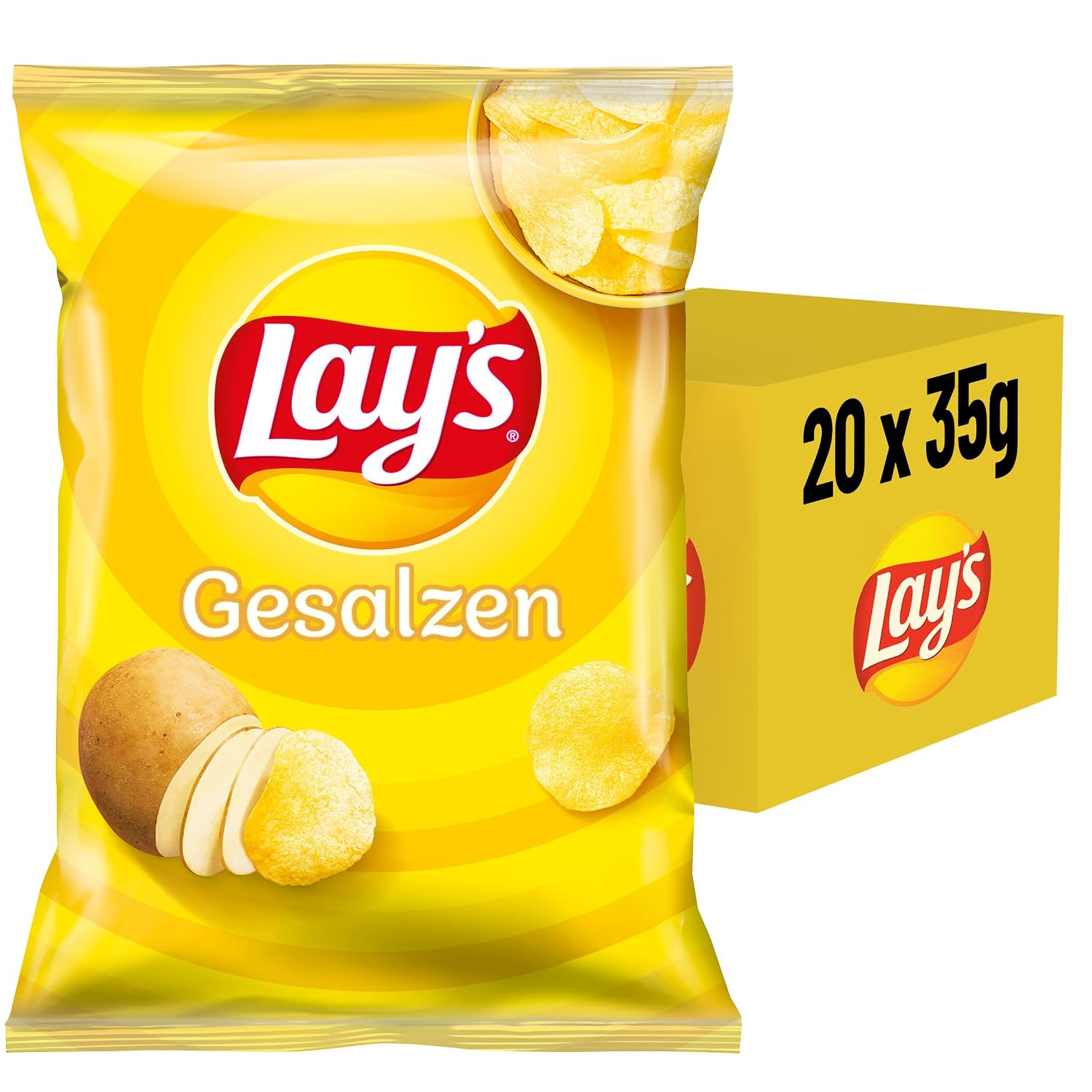 Detalle 2 de Lays Gesalzen Kartoffelchips 20×35 g 🍟