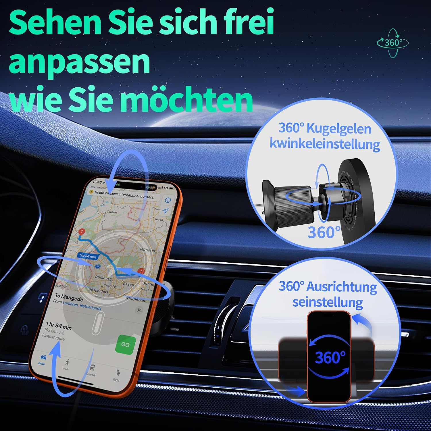 Detalle 2 de for MagSafe Car Mount Charger 15W Fast Charging – Wireless MagSafe car phone holder