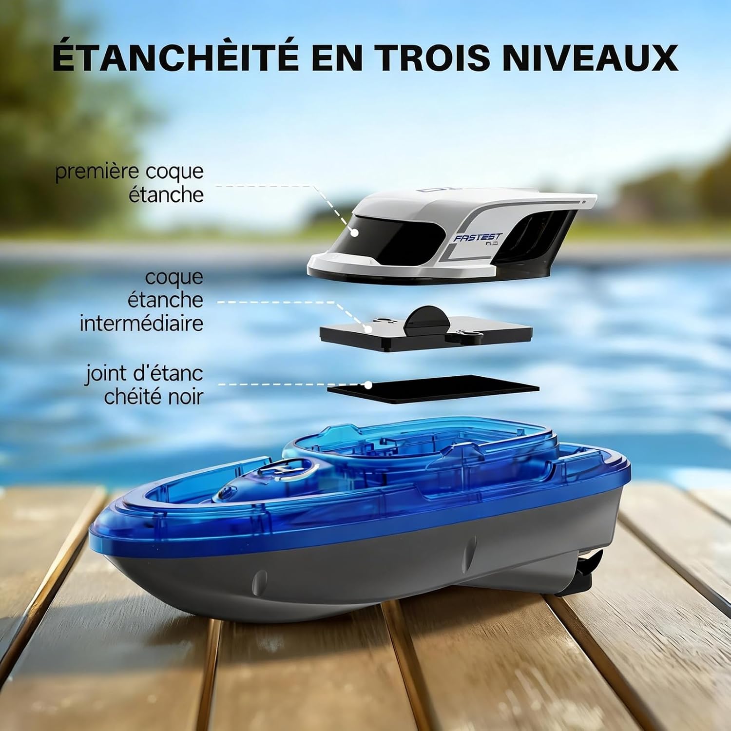 Thumbnail 6 de Syma Bateau Télécommandé 2 Pack pour Enfants 8-12 Ans – Bateaux RC LED et Jet d’eau