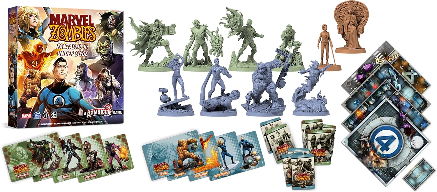 Detalle de CMON Marvel Zombies Expansion Fantastic Four Under Siege