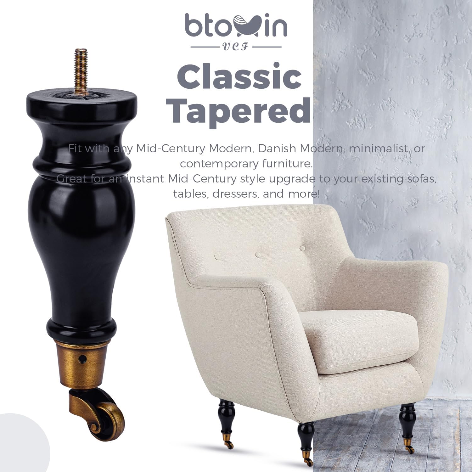 Thumbnail 6 de Btowin Furniture Legs, 9-inch