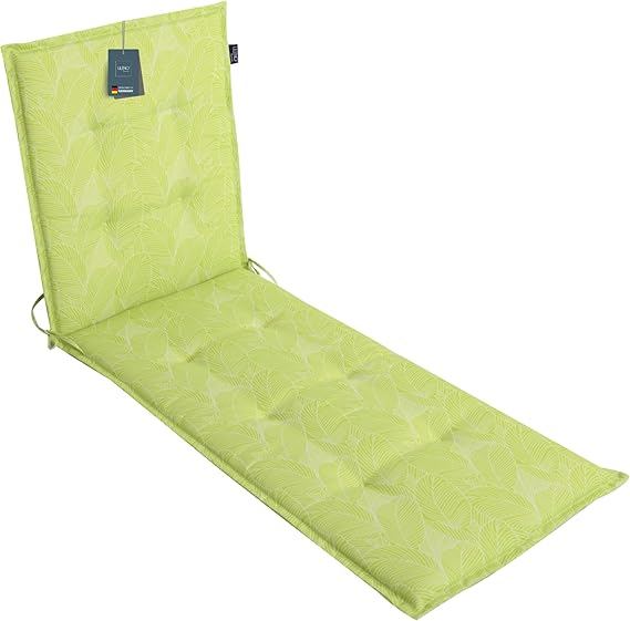 LILENO HOME Tumbona enrollable con cojín en hojas verdes ☀