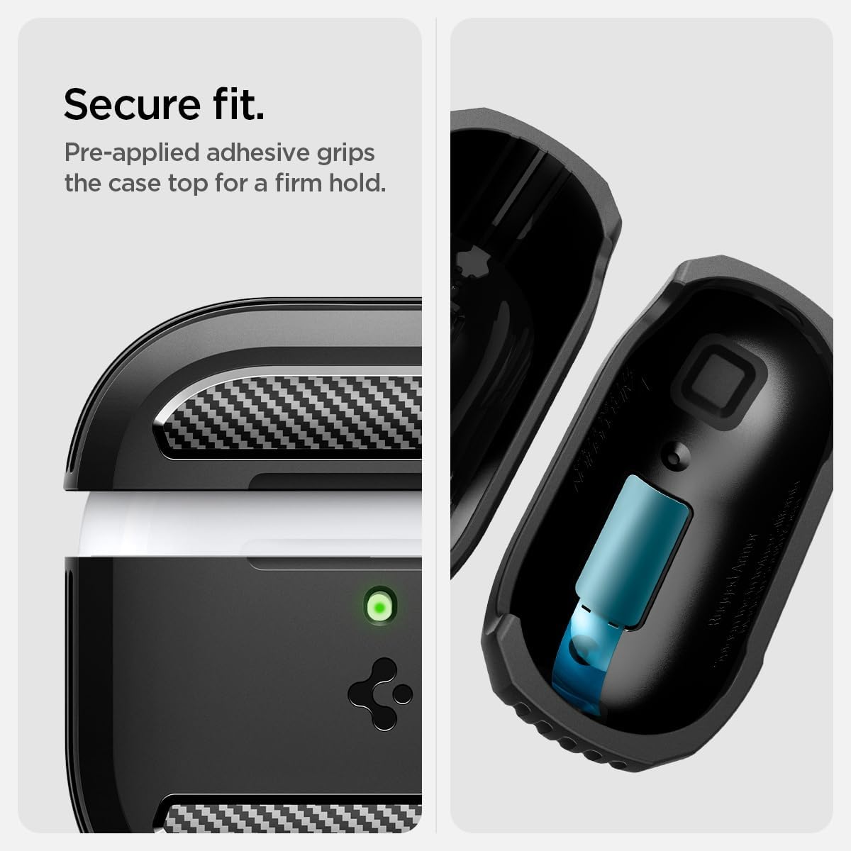Detalle 2 de Spigen Rugged Armor coque pour AirPods 4 (2024) – noir mat