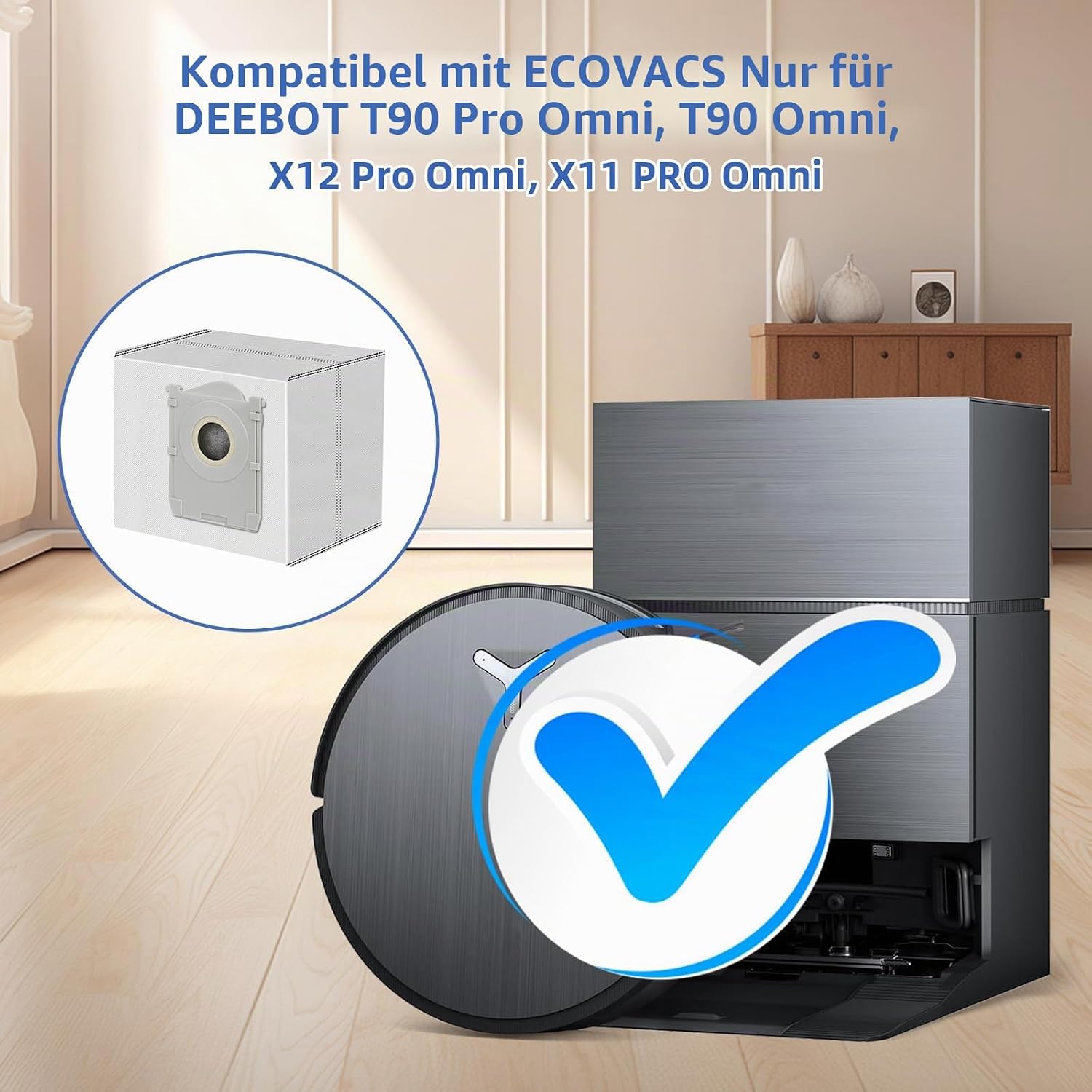 Thumbnail 1 de Spofan Staubbeutel 12er Pack für Ecovacs Omni-Modelle – präzise Passform, effektive Filtration und Geruchskontrolle