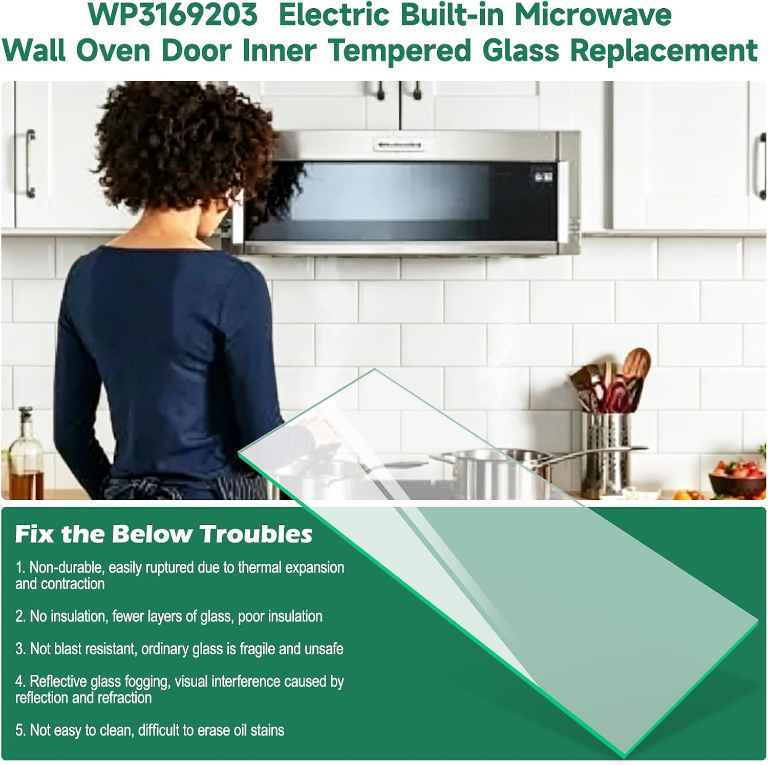 Thumbnail 6 de POOLKEY WP3169203 Inner Tempered Glass for Microwave Oven Doors