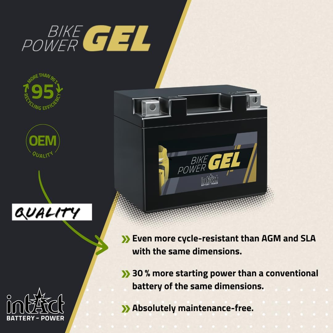 Detalle de intAct Bike-Power GEL12-7L-B – akumulator żelowy 12 V, 8 Ah, 130 A