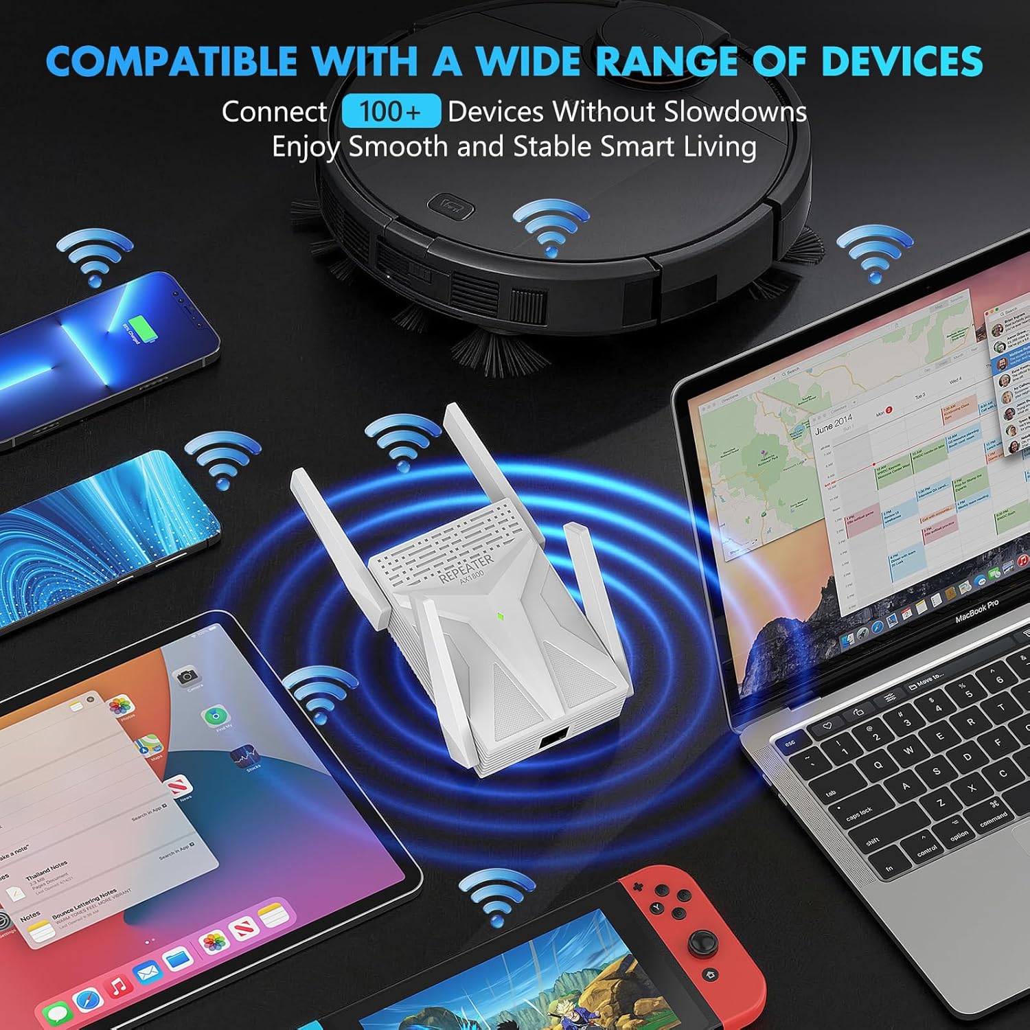 Thumbnail 4 de AX1800 WiFi 6 Repeater – leistungsstarker WLAN-Verstärker mit 1800 Mbit/s, Gigabit-LAN-Port und MU‑MIMO