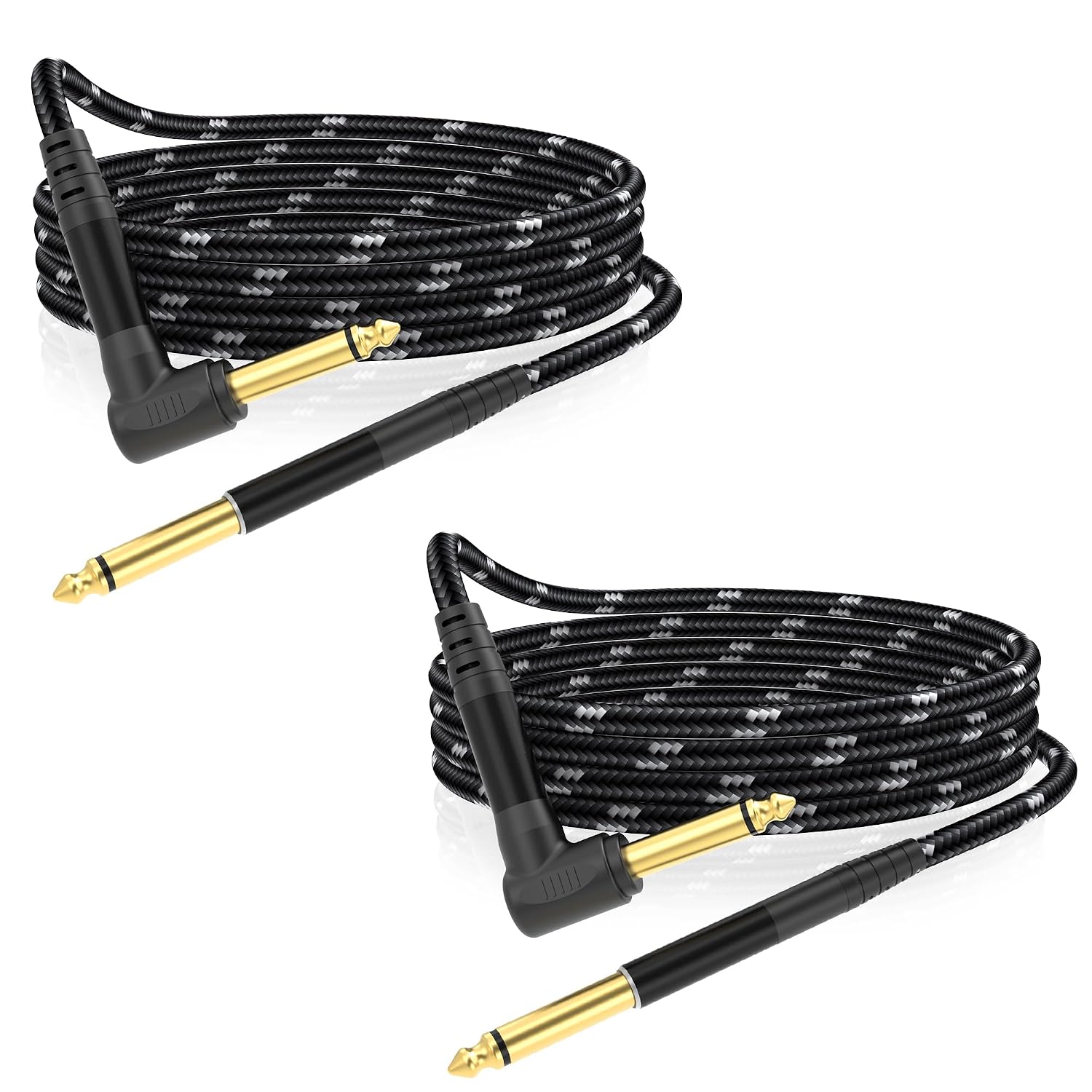 Detalle de JOLGOO jg-gt-24112008 1/4-Inch TS Instrument Cable, 10ft 2-Pack