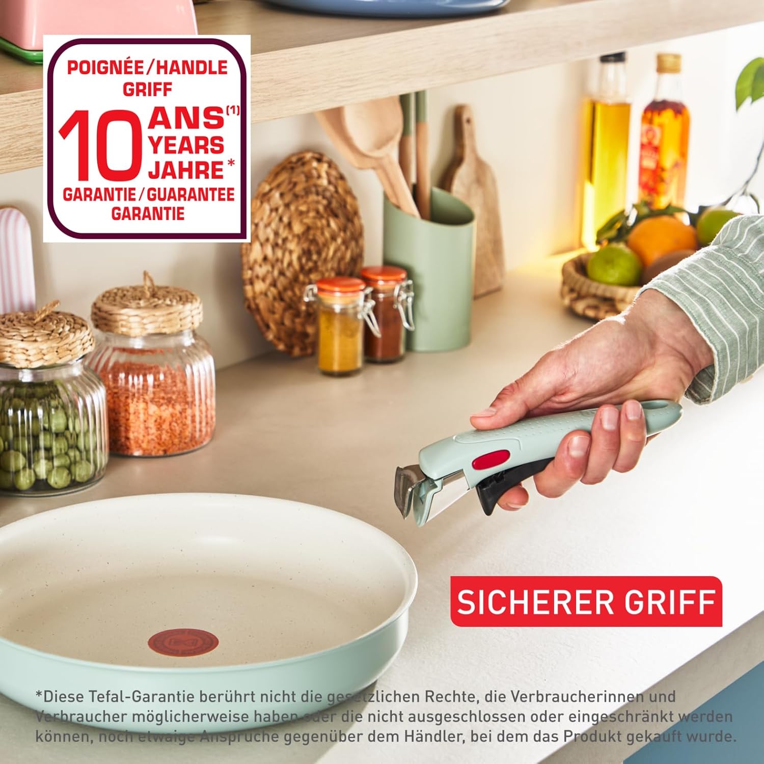 Thumbnail 5 de Tefal Ingenio Serenity Kochgeschirr-Set 11-teilig (stapelbar, abnehmbarer Griff) – Mineralia Antihaft, für alle Herdarten inkl. Induktion