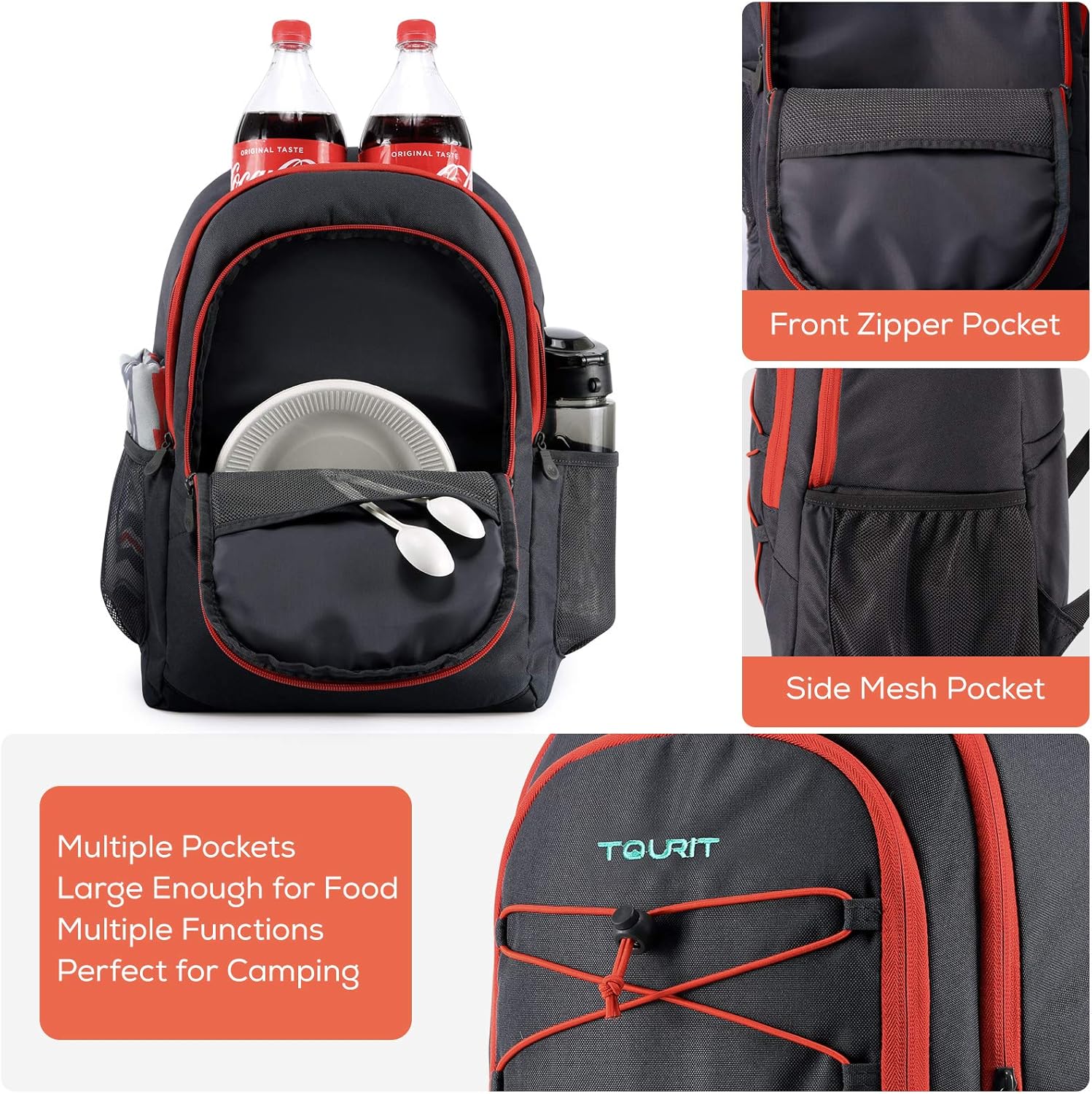 Detalle de TOURIT Insulated Backpack Cooler: 25L Leakproof Pack for Lunches, Picnics and Day Trips