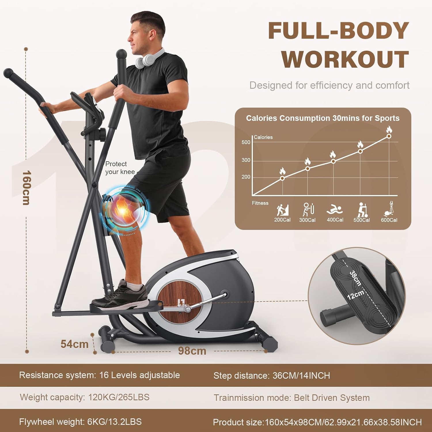 Thumbnail 3 de Bicicleta Elíptica Cross Trainer magnético ultrasilencioso