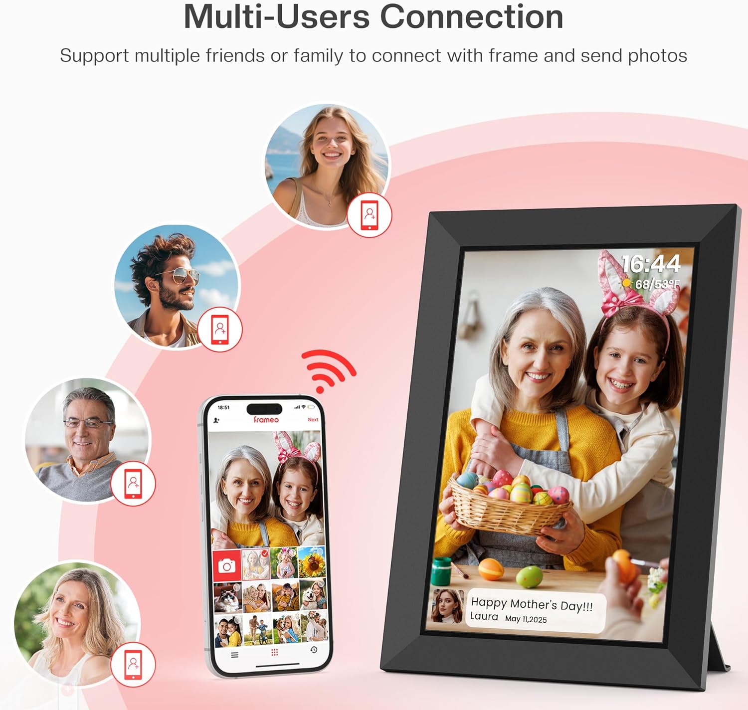 Thumbnail 5 de Frameo 10.1 Inch WiFi Digital Picture Frame 32GB