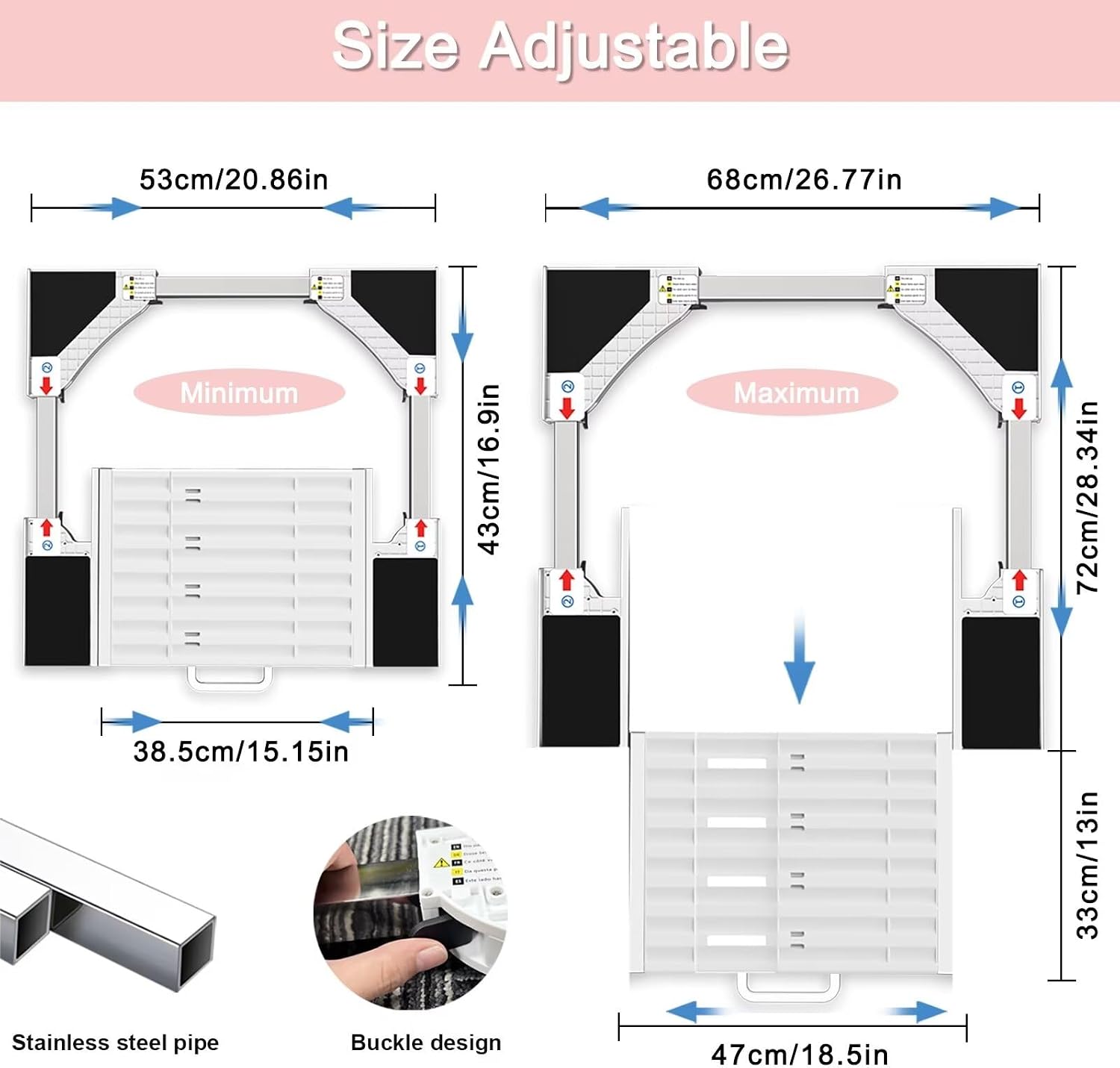 Thumbnail 1 de NIUXX Kit di accatastamento per lavatrice 53–68 cm
