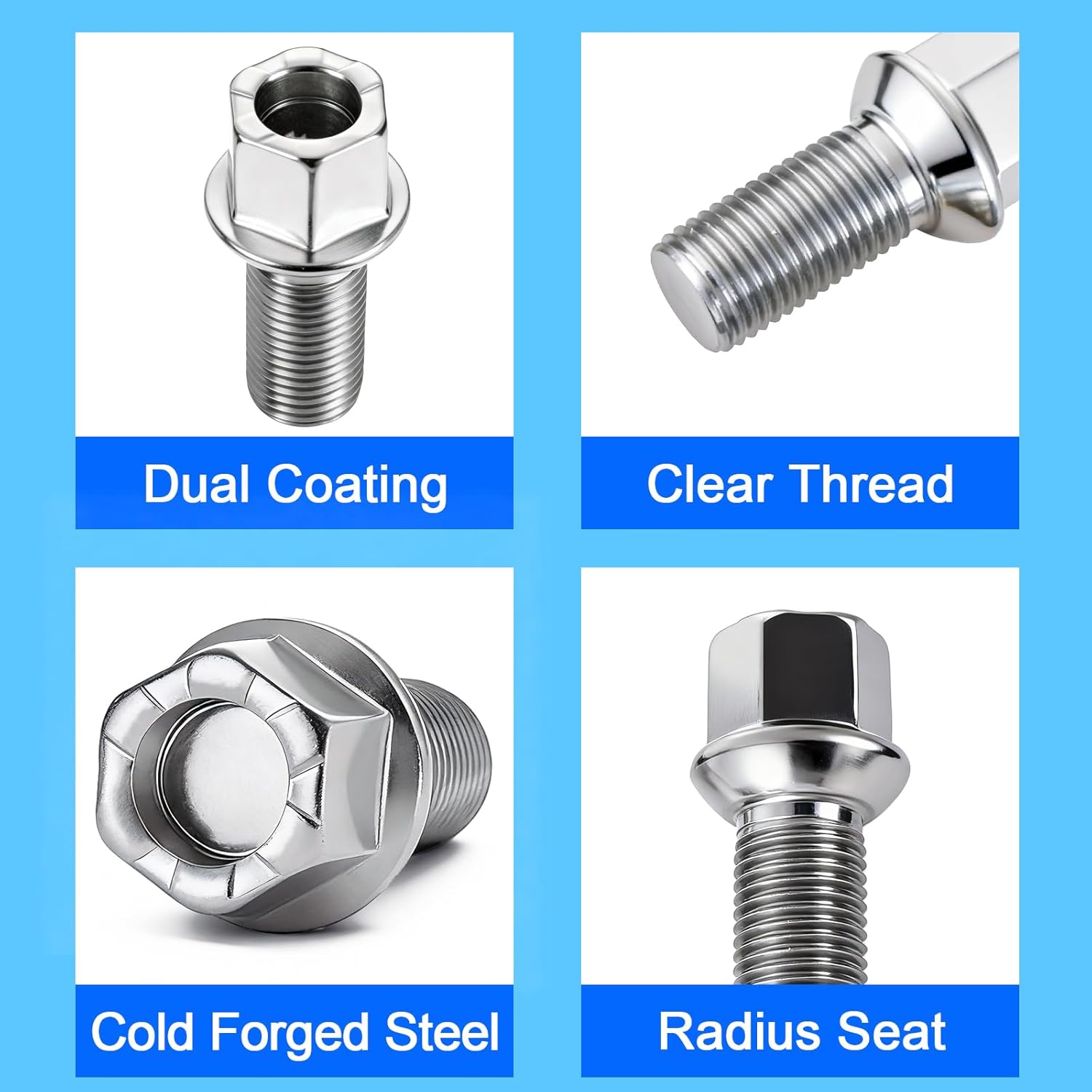 Thumbnail 3 de ERMWALR Wheel Bolts M14 x 1.5 – 27mm Thread, 17mm Hex, 20-Piece Set for Audi/ VW Alloy Wheels