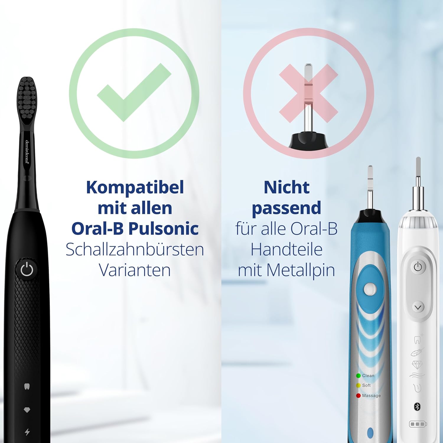 Thumbnail 5 de Demirdental testine di ricambio per Oral-B Pulsonic (nero, con carbone attivo) da 10 pezzi