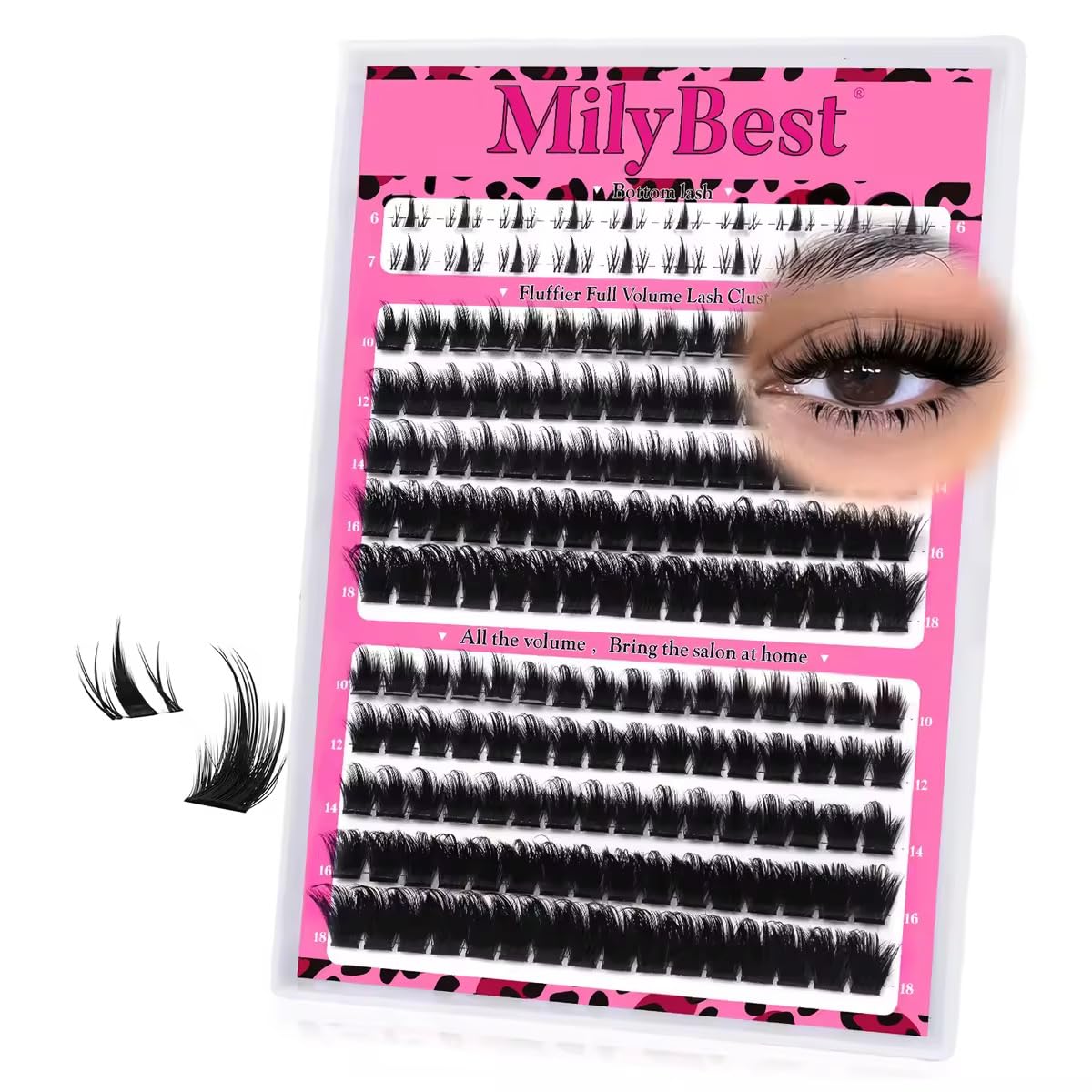 Detalle de MilyBest lash clusters 10–18mm