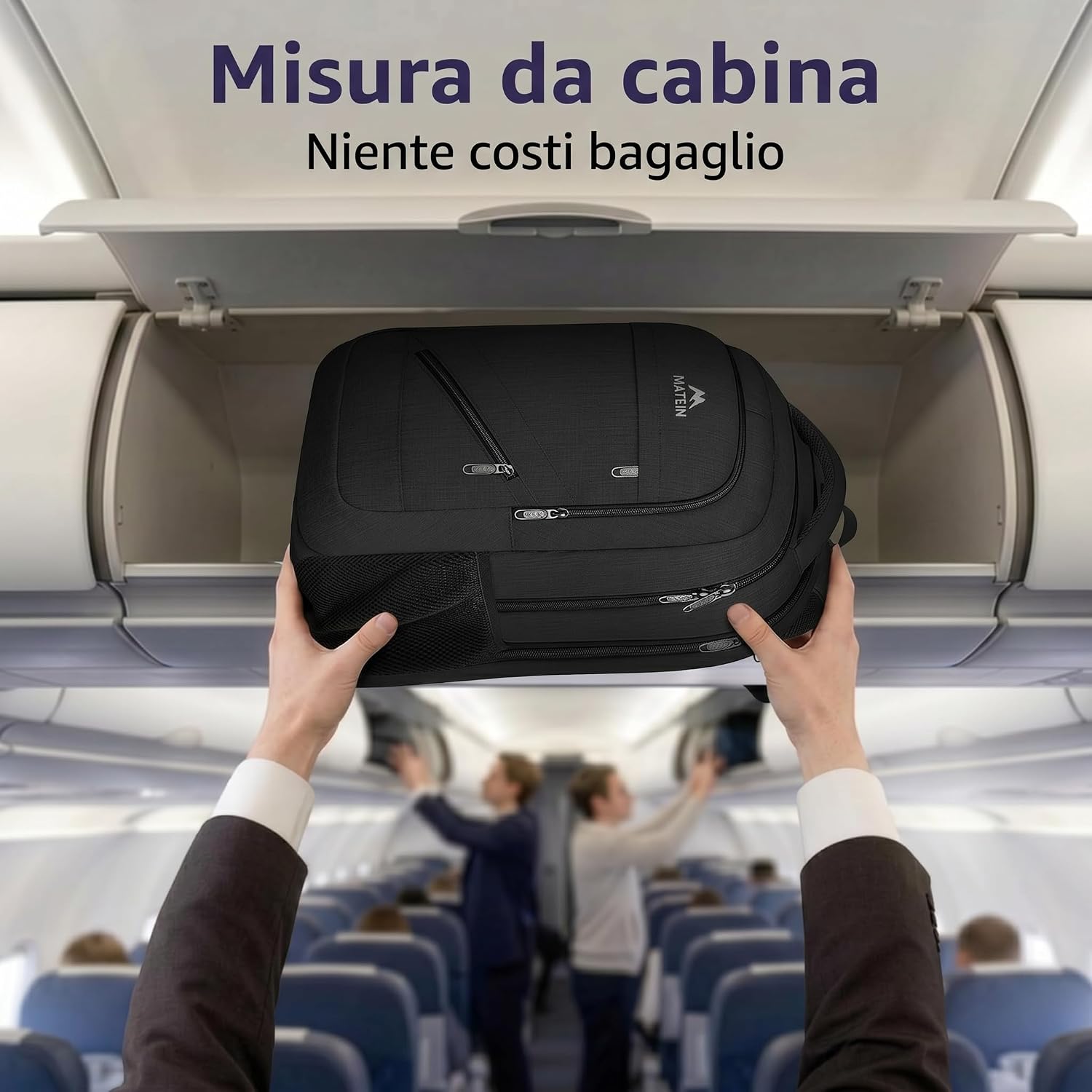 Detalle de MATEIN Zaino Porta PC 17 Pollici – Zaino da Lavoro Antifurto, Impermeabile e TSA-Friendly