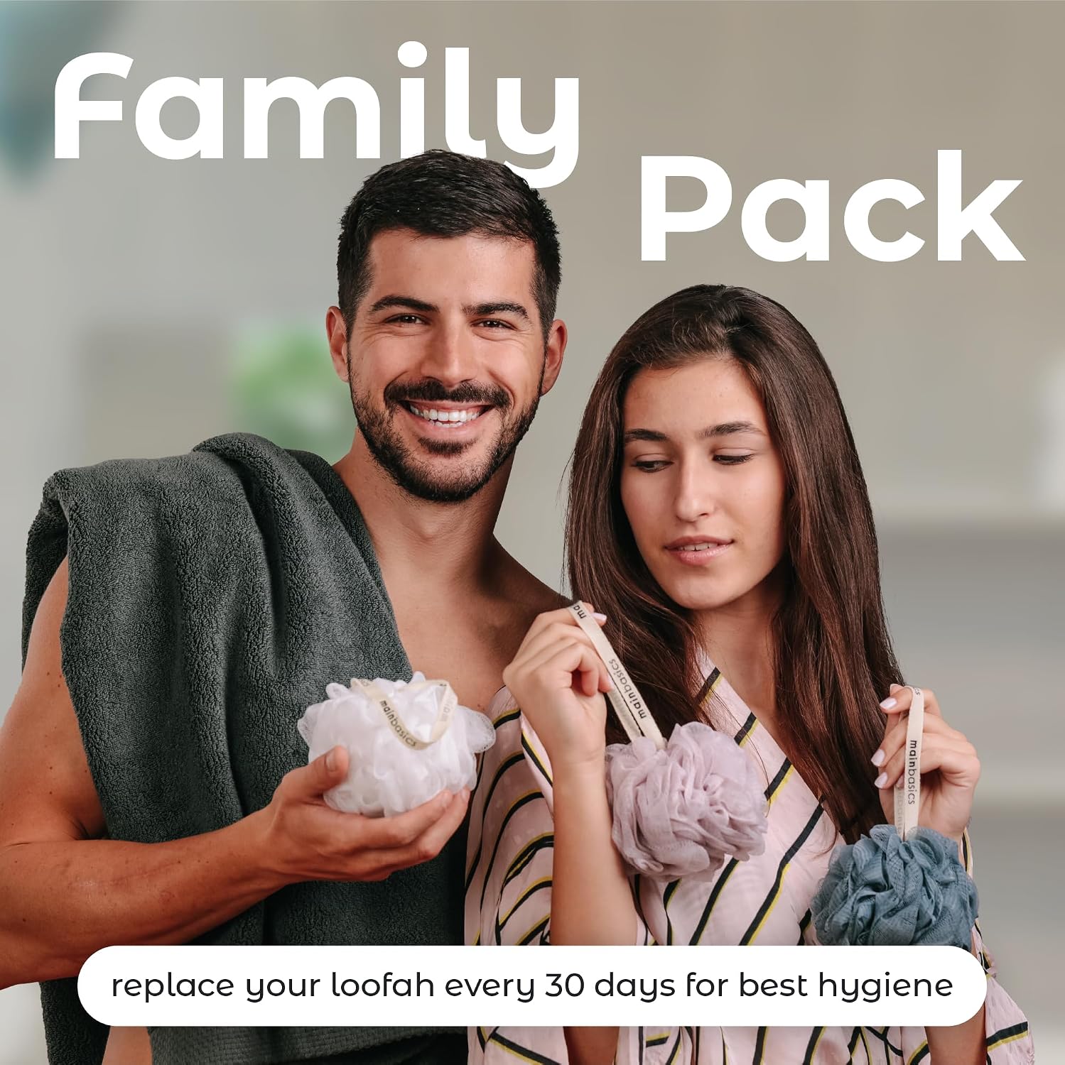 Thumbnail 6 de MainBasics Loofah Pouf Set of 3