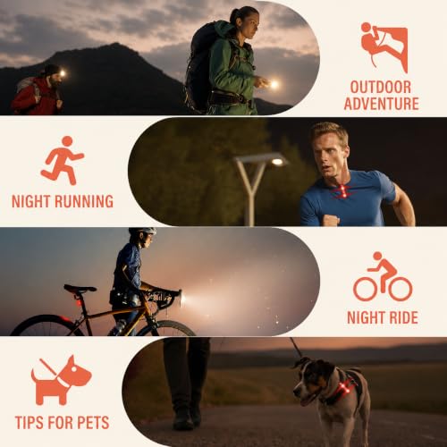 Thumbnail 6 de Yaklim Clip on Flashlight: Rechargeable Running Light for Runners and Dog Walking
