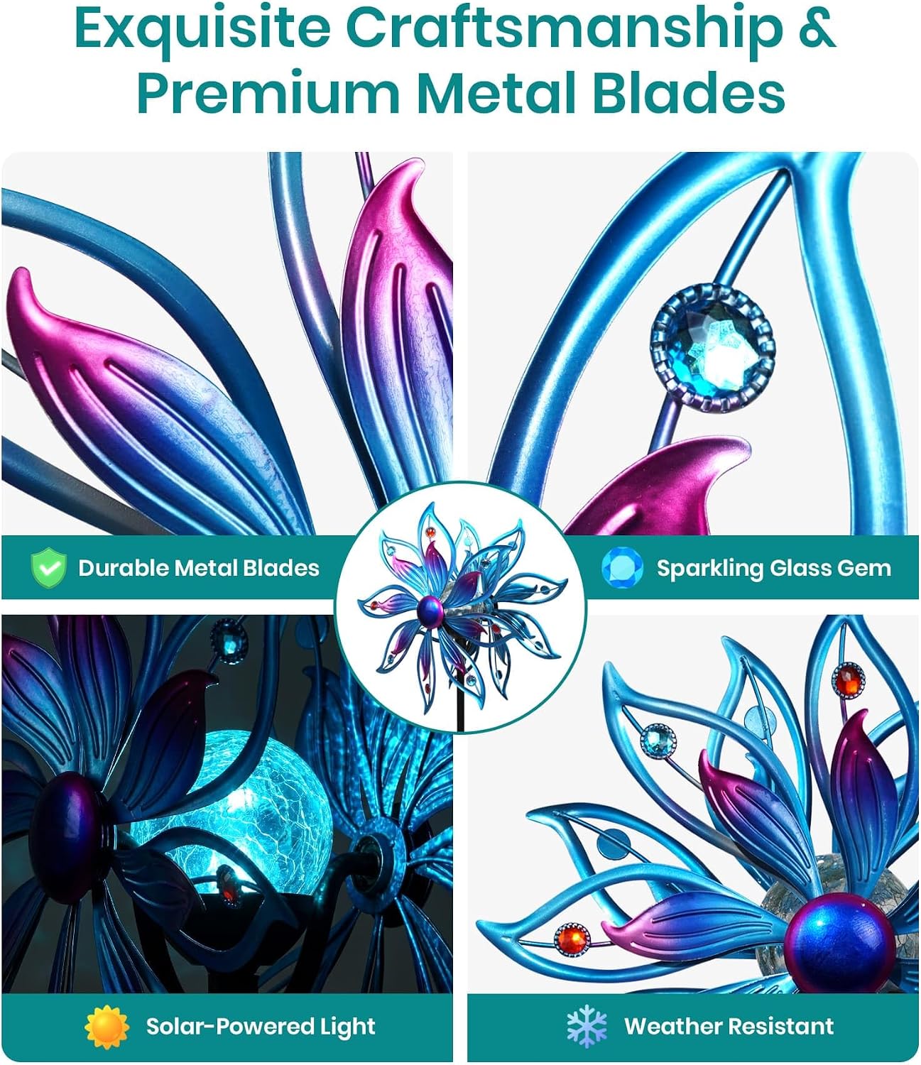 Detalle 2 de VUFOZ Solar Wind Spinner, Blue-Purple Fade