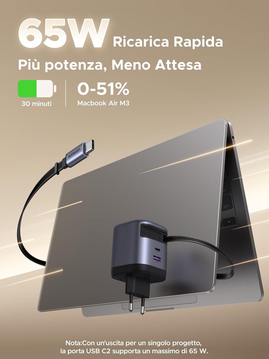 Thumbnail 2 de UGREEN Nexode caricatore USB C 65W
