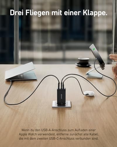 Thumbnail 2 de Anker Nano II 65W USB-C Ladegerät – 3-Port PPS Schnellladegerät für iPad und Co.