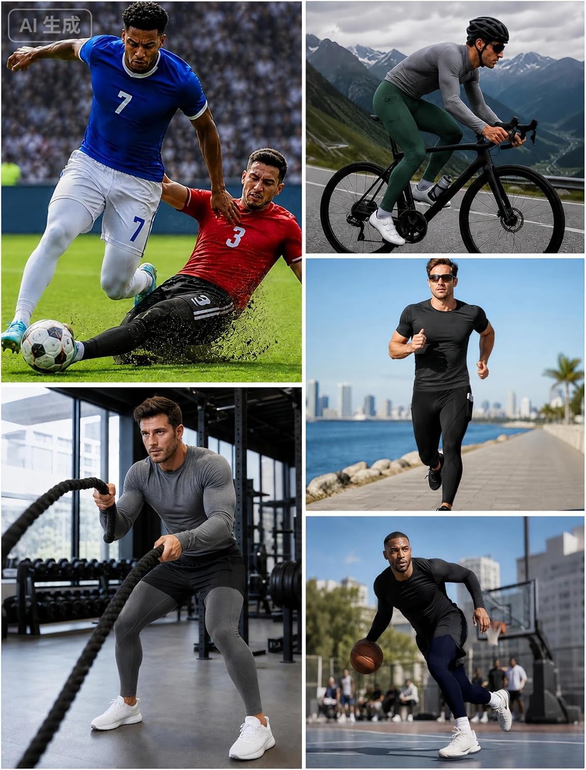 Thumbnail 6 de Roadbox Men's Compression Pants with Two Side Pockets