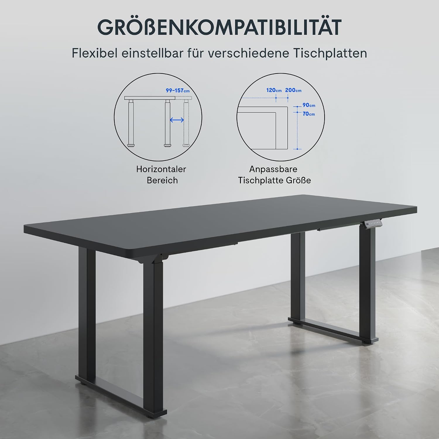 Thumbnail 6 de FLEXISPOT elektrisches Tischgestell höhenverstellbar mit 2 Motoren und LED-Höhenanzeige (4-Bein, 150-kg-Tragkraft)