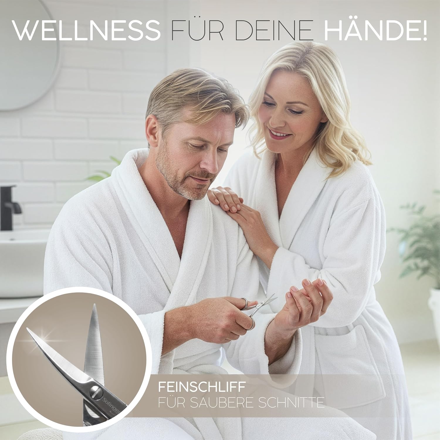 Detalle de marQus Hautschere Solingen (Deutschland) Extra scharf – Fingernagel-Schere & Nagelhautschere im Etui