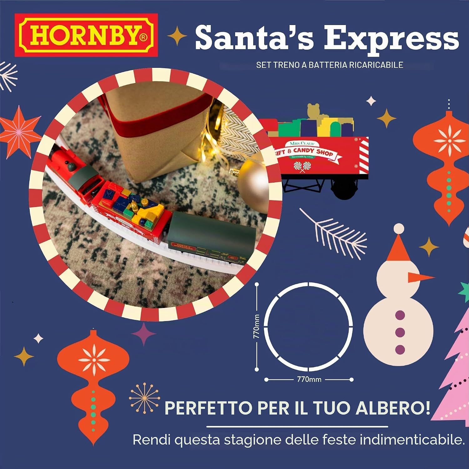 Detalle de Set di Treni a Batteria Ricaricabile Hornby R9363M Santa's Express