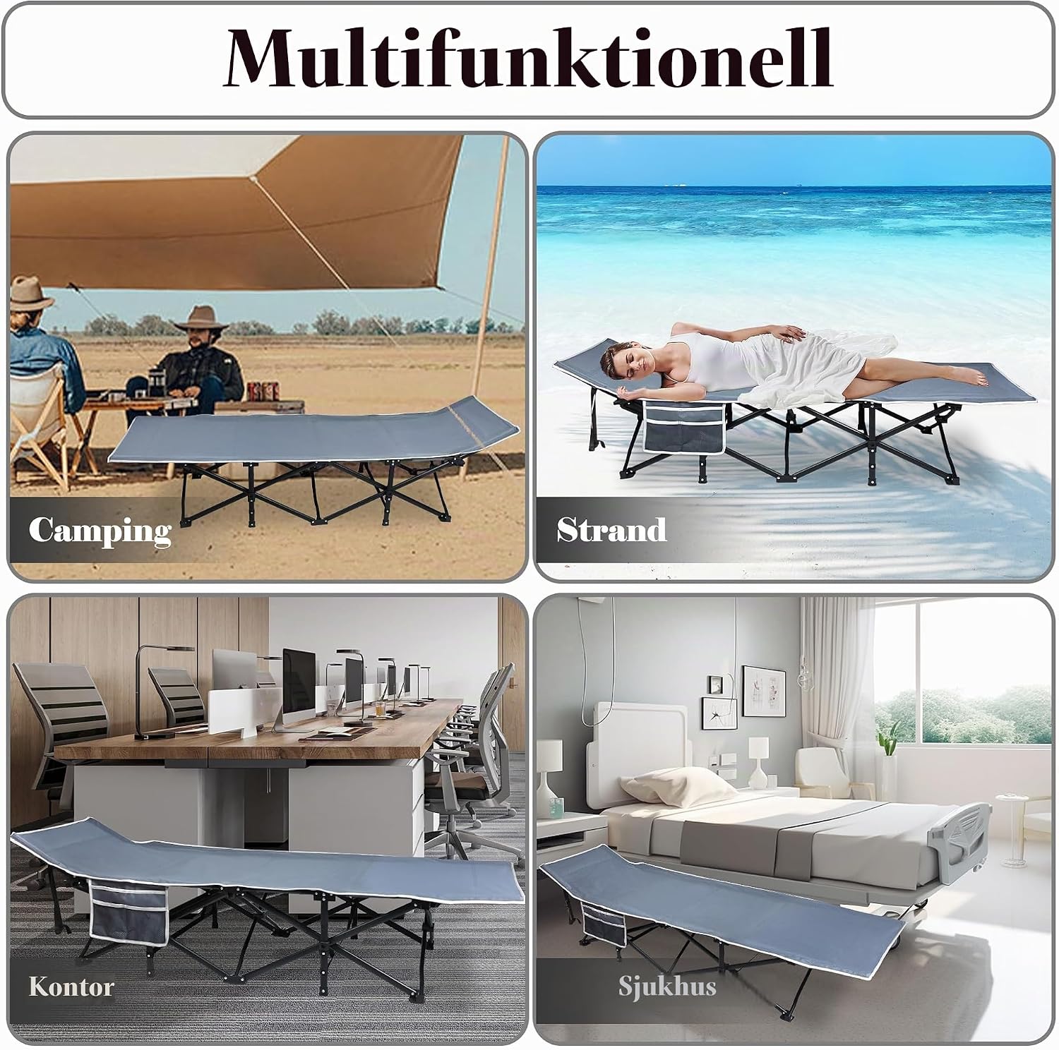 Thumbnail 6 de UISEBRT UIS-O-(HAG6286G) campingsäng i 600D Oxford-tyg, upp till 250 kg