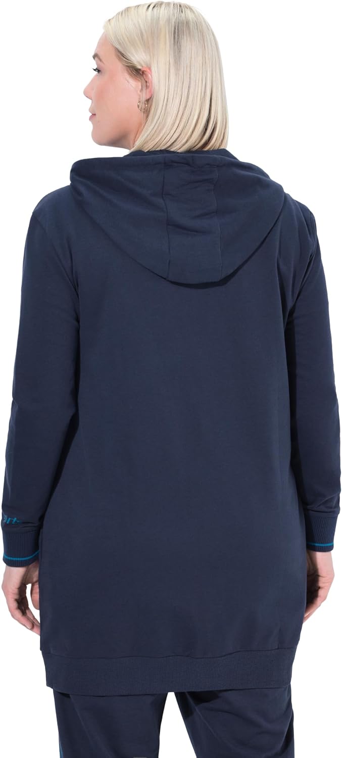 Detalle 2 de Ulla Popken Sweatjacke Lang Accent – Veste de survêtement longue pour femme grande taille (Lot de 1)