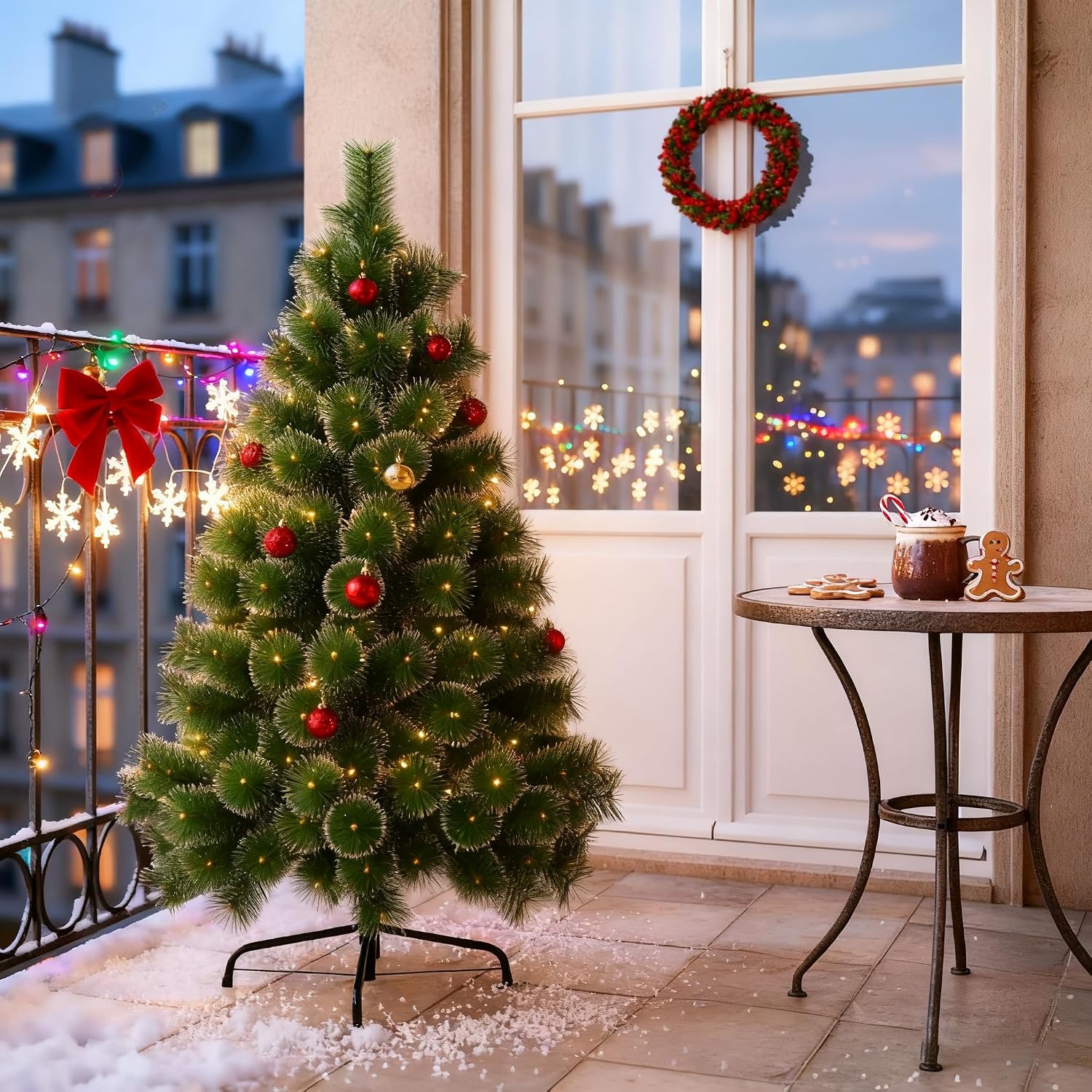 Thumbnail 6 de UISEBRT HKDY-UIS-(SD00230) Artificial Christmas Tree with Stand, Green and White PVC Spruce