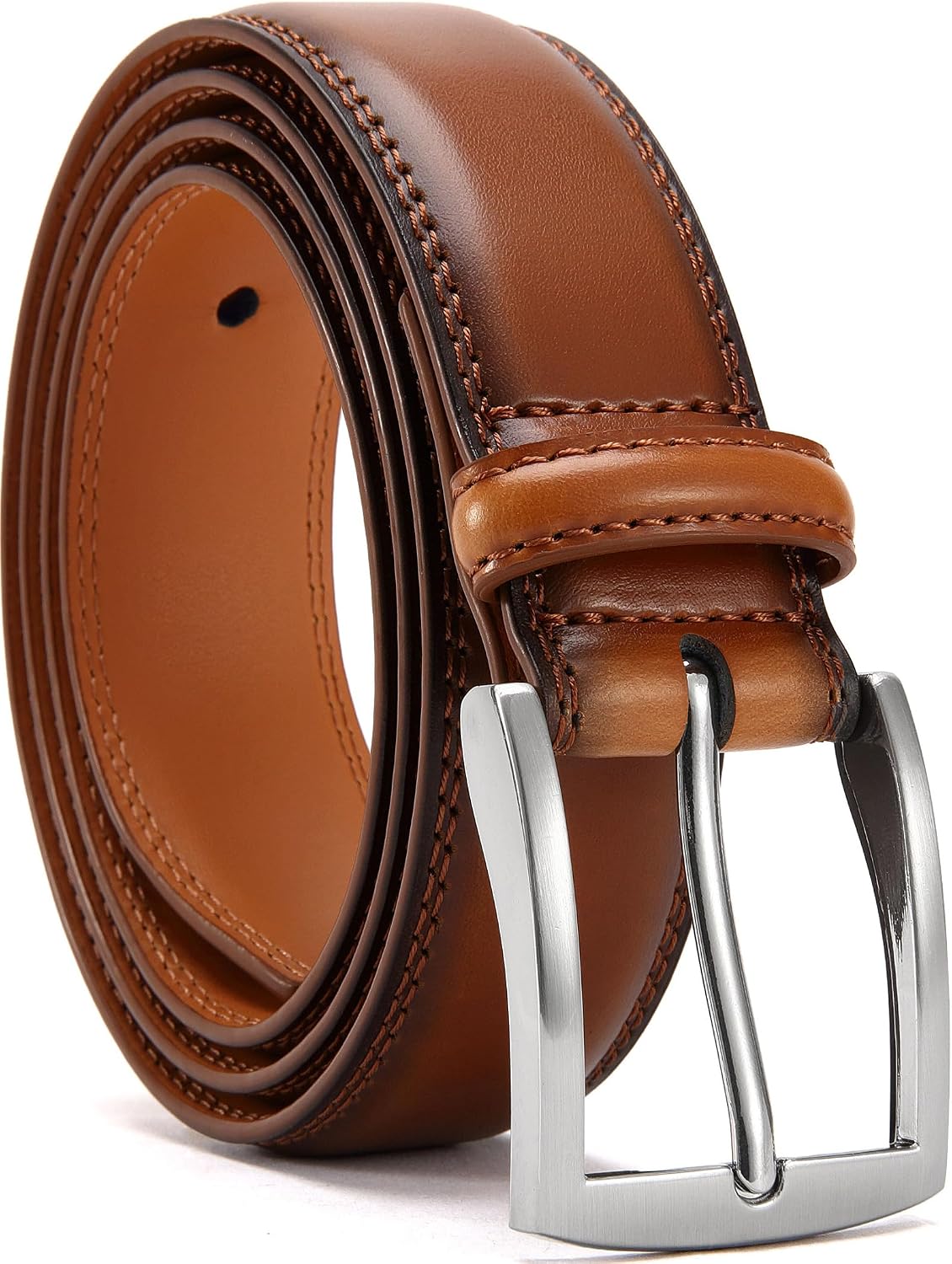 Detalle de YOORAN Herren-Gürtel aus Leder (33 mm) – kürzbar, mit 9 ovalen Löchern