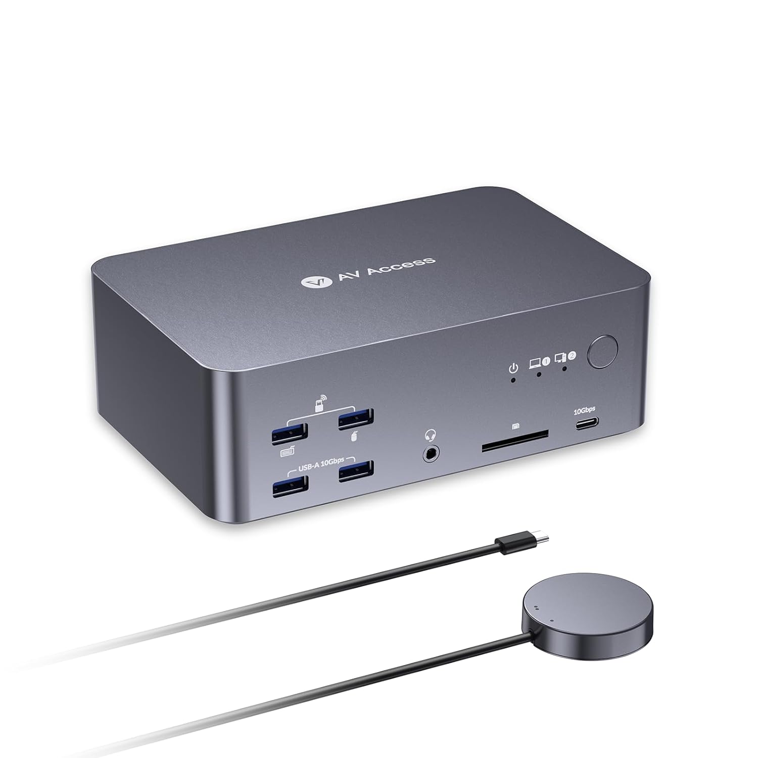 AV Access 8K KVM Switch: 3 Monitors, 2 Computers, Dual-PC Docking Station