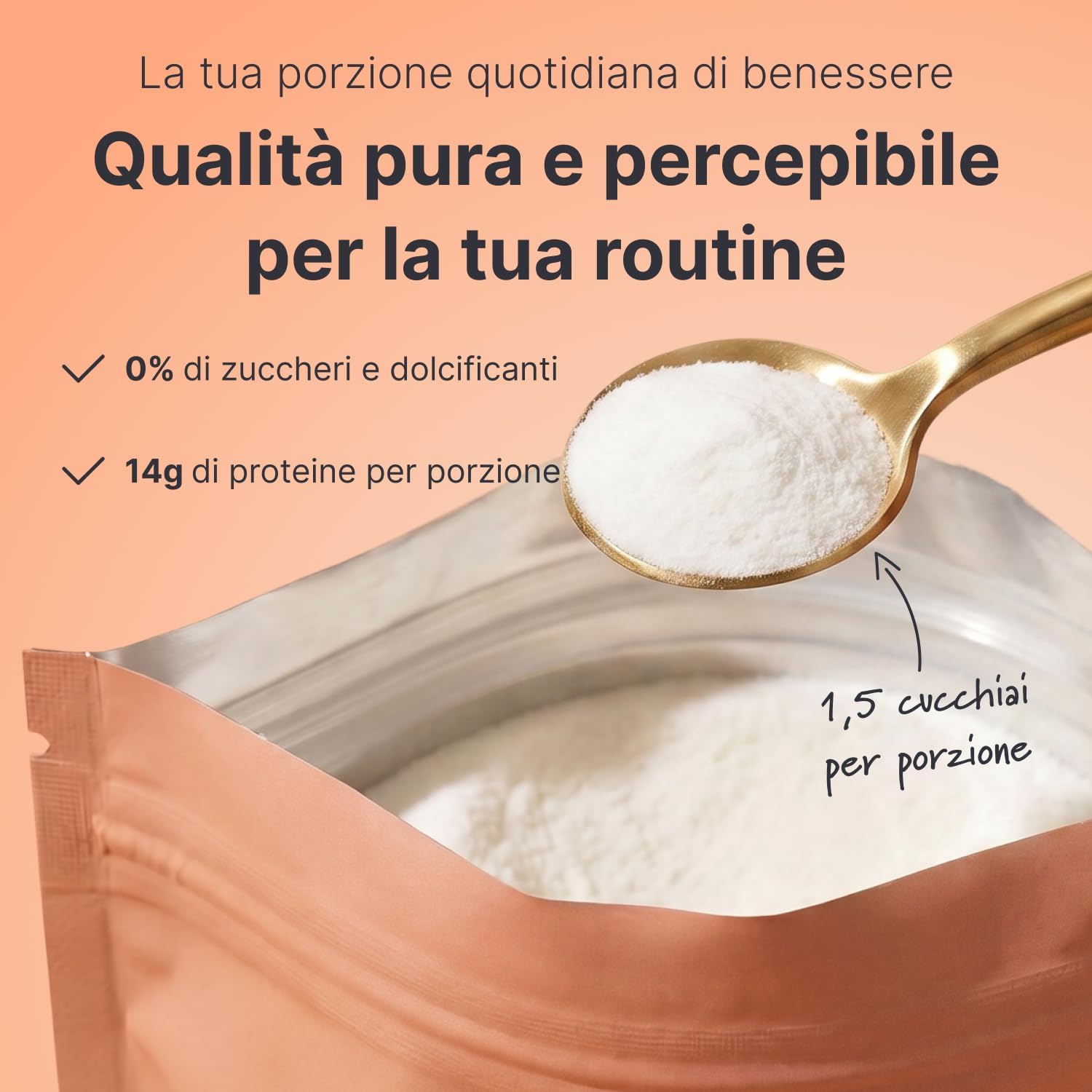 Detalle de SHEKO Collagene Idrolizzato in Polvere – Bovino Tipo 1, 2 e 3, 450 g