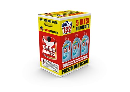 Detalle de Omino Bianco Detersivo Lavatrice Muschio Bianco – 3 x 1760 ml (132 lavaggi)