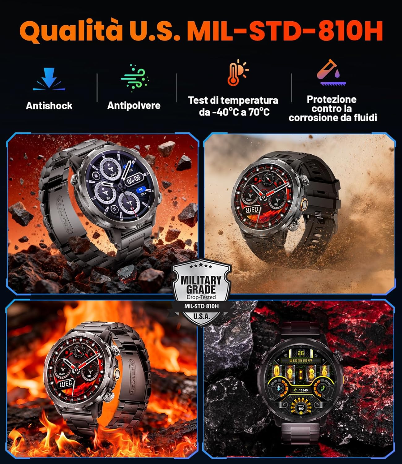 Thumbnail 3 de LIGE Smartwatch Uomo EF20: torcia LED, 1,85'', 110+ modalità sportive e chiamate Bluetooth
