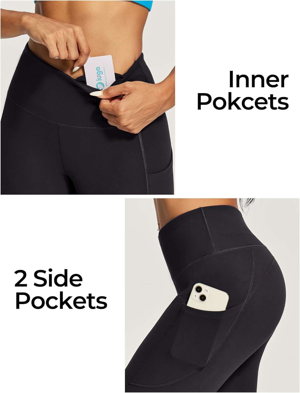 Thumbnail 2 de IUGA High Waisted Yoga Capri Leggings with Pockets