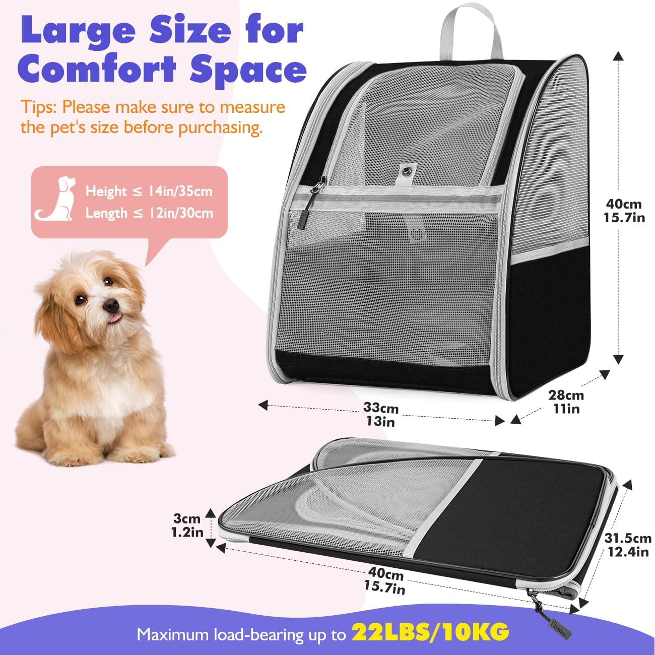 Detalle 2 de Pawaboo Zaino trasportino per animali fino a 10 kg