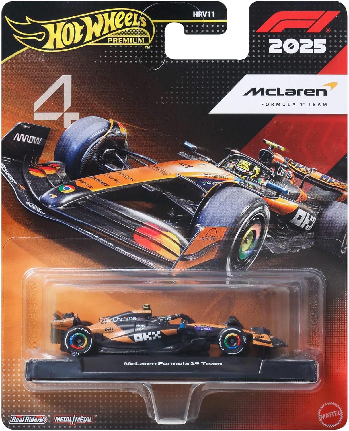 Thumbnail 5 de Hot Wheels Premium Formula 1 - McLaren Race Team Driver 2: auto da corsa 1:64 in metallo con Real Riders