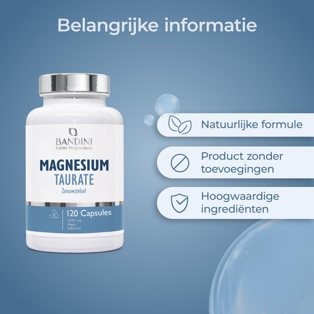 Thumbnail 6 de Bandini Magnesiumtauraat 2.000 mg, 120 vegan capsules, 160 mg elementair magnesium