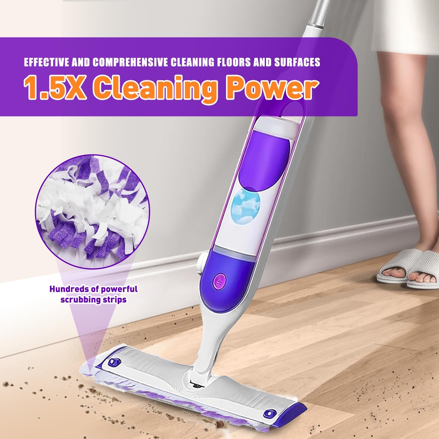Detalle 2 de SVPSNUMSI Disposable Power Mop Pads, 50 Count, 10-Layer Refills